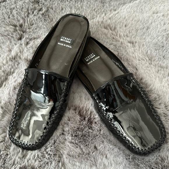 Stuart Weitzman patent Black mules size 7.5 - Picture 1 of 8